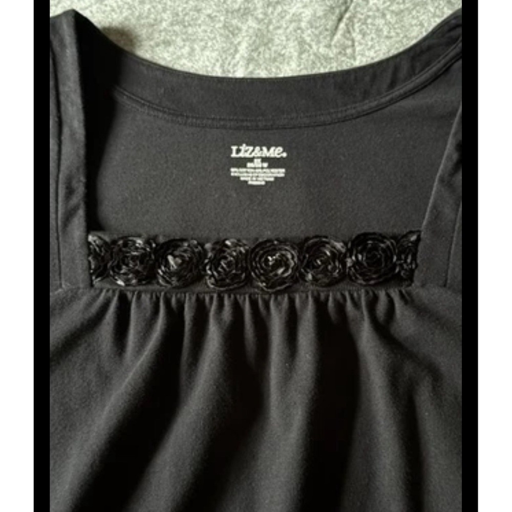 Women's LIZ & ME Knit Casual Career Blouse Top‎ Shirt Plus Size 3X  26/28W Black